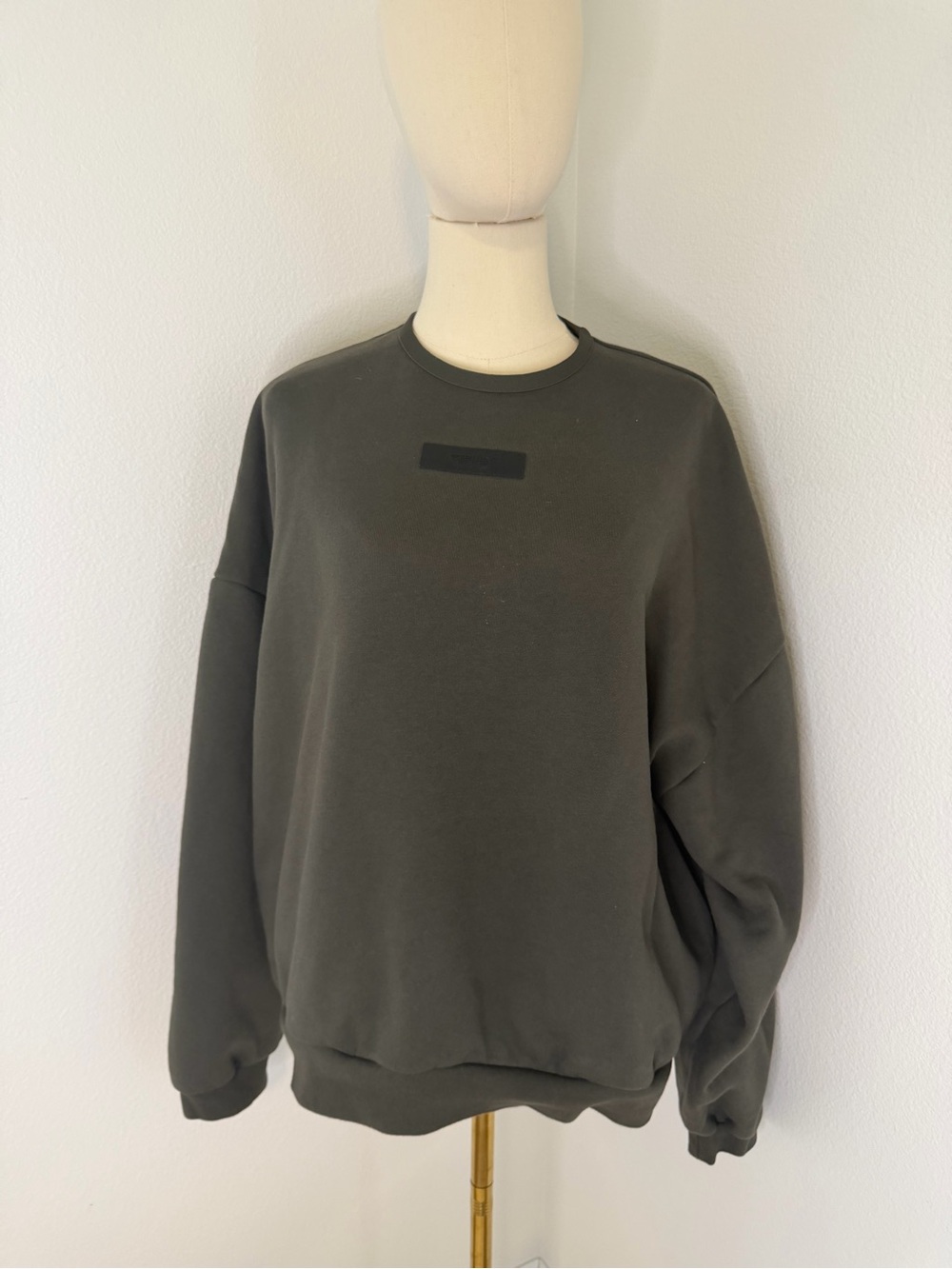 Essentials Fear of God Men's Crewneck Sweatshirt Olive Green Size Medium